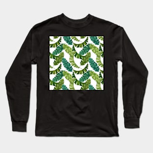 Tropical Palm Leaf Summer Pattern Long Sleeve T-Shirt